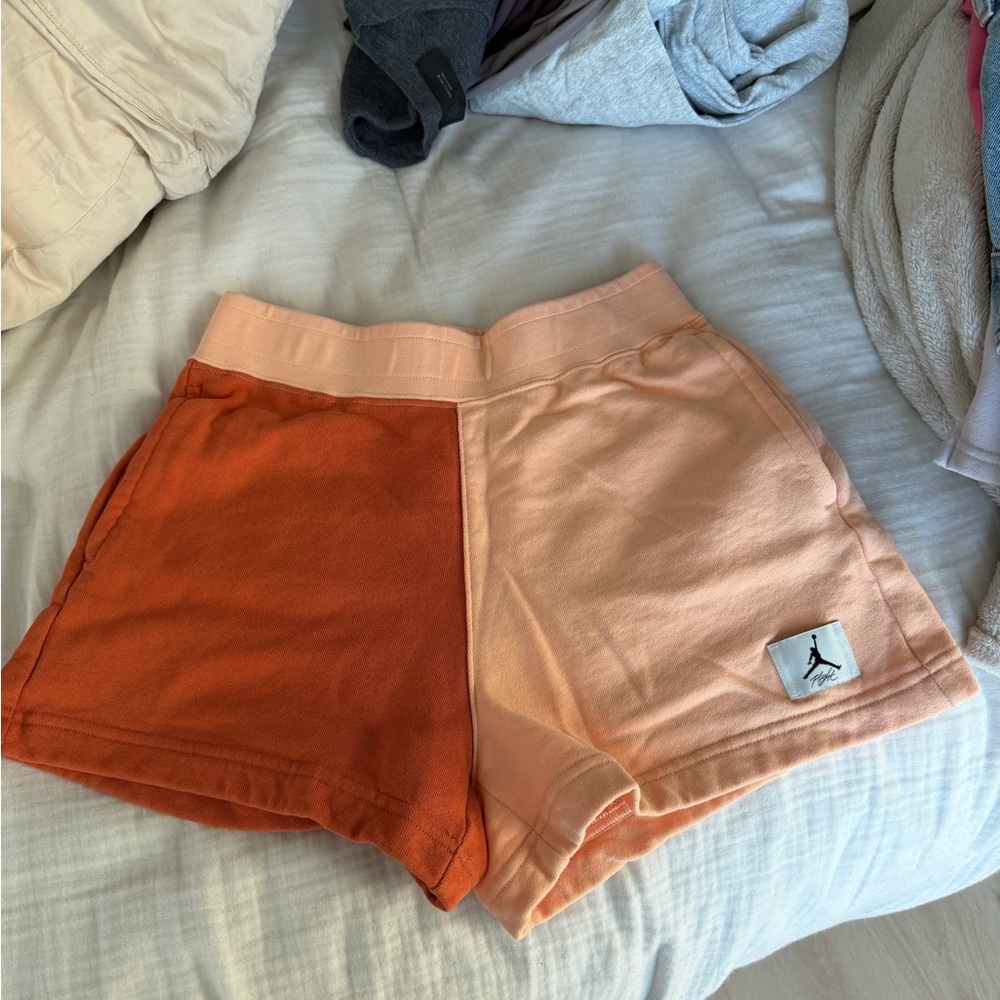 Jordan Colorblock Peach and Rust Athletic Shorts